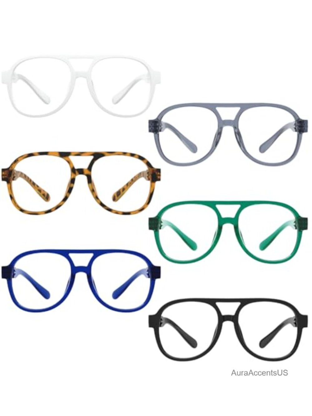 Reading Glasses 1.75 Pilot Readers 6 Pack Spring Hinge Unisex Eyewear